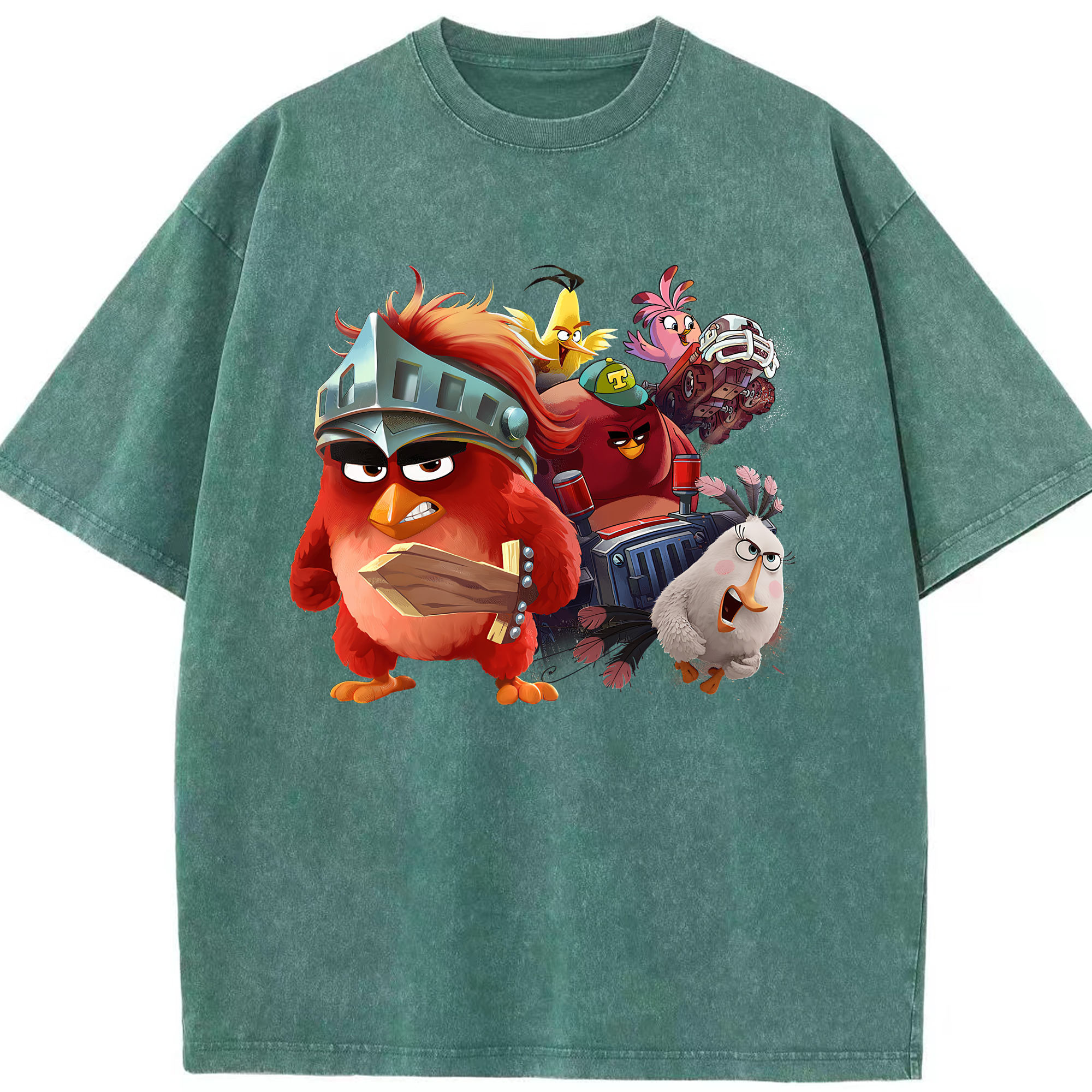 （画像用） Angry Birds アングリーバード 綿100% ヴィンテージ風 半袖Tシャツ（フロントプリント）